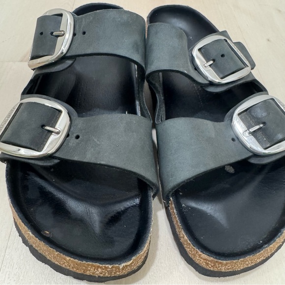 Birkenstock Arizona Big Buckle Slide Sandal Black Oiled Leather Women 40 US9-9.5 - Picture 4 of 11